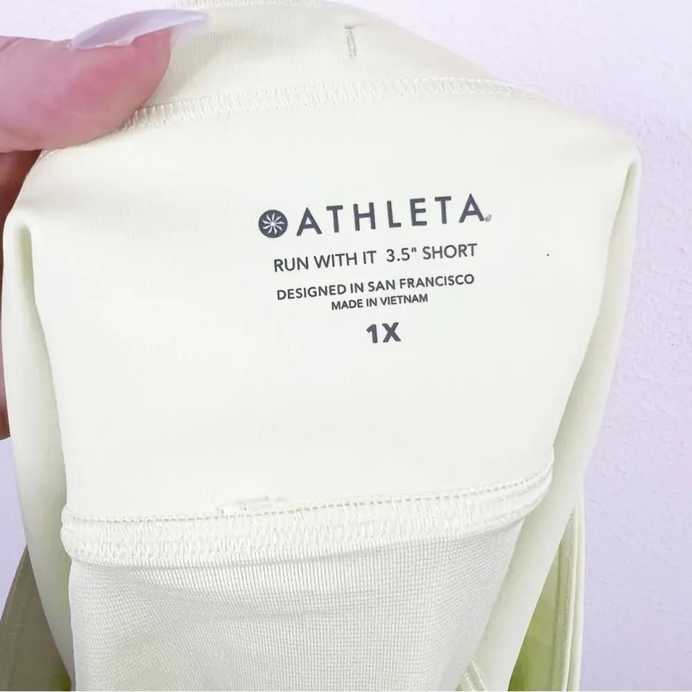 NWT Athleta‎ Run With It 3.5” Inseam Running Shorts 1X Yellow